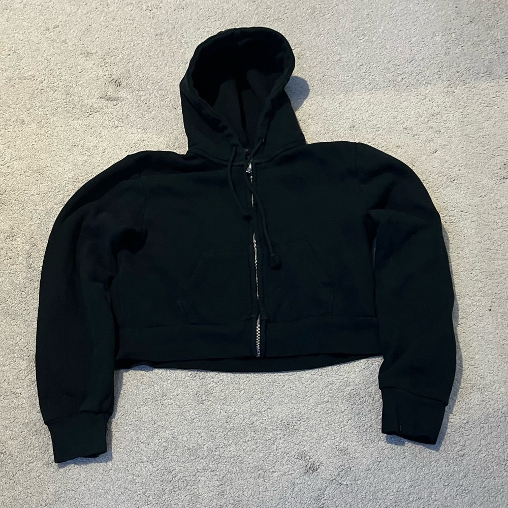 Brandy Melville Black Cropped Hoodie